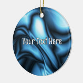 Blauwe Zijde golf Keramisch Ornament (Links)