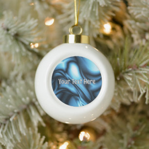 Blauwe Zijde golf Keramische Bal Ornament