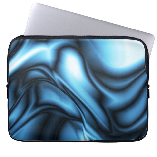 Blauwe Zijde golf Laptop Sleeve (Voorkant)