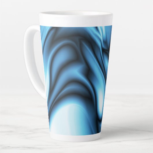 Blauwe Zijde golf Latte Mok (Linkerhoek)