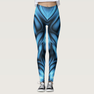 Blauwe Zijde golf Leggings