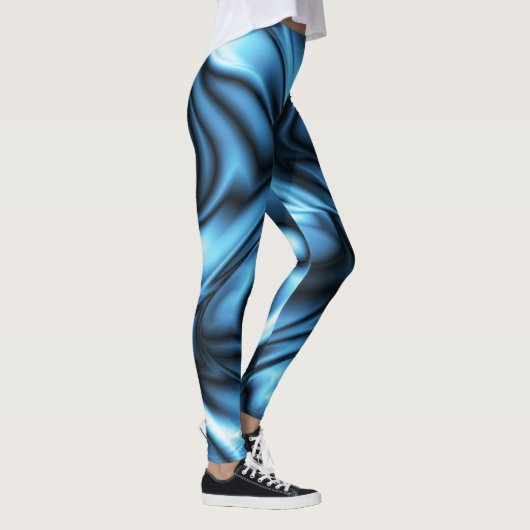 Blauwe Zijde golf Leggings (Rechts)