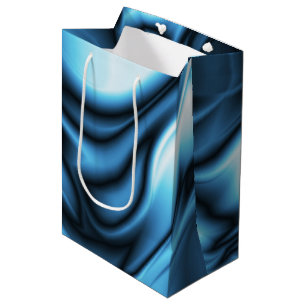 Blauwe Zijde golf Medium Cadeauzakje
