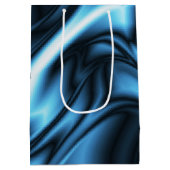 Blauwe Zijde golf Medium Cadeauzakje (Achterkant)