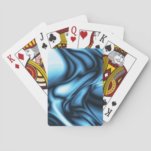 Blauwe Zijde golf Pokerkaarten (Achterkant)