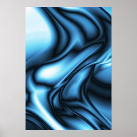 Blauwe Zijde golf Poster (Voorkant)