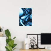Blauwe Zijde golf Poster (Thuiskantoor)