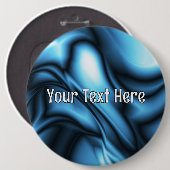 Blauwe Zijde golf Ronde Button 6,0 Cm (Voorkant /achterkant)