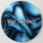 Blauwe Zijde golf Ronde Button 6,0 Cm (Voorkant)