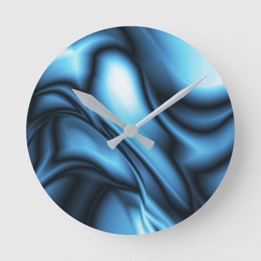 Blauwe Zijde golf Ronde Klok (Voorkant)