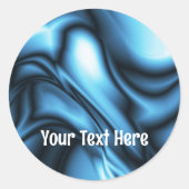 Blauwe Zijde golf Ronde Sticker (Voorkant)
