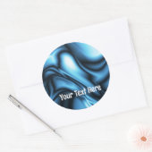 Blauwe Zijde golf Ronde Sticker (Envelop)