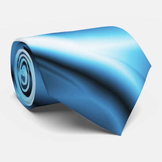 Blauwe Zijde golf Stropdas (Opgerold)