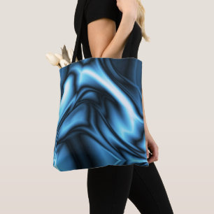 Blauwe Zijde golf Tote Bag