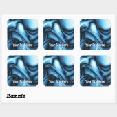 Blauwe Zijde golf Vierkante Sticker (Vel)