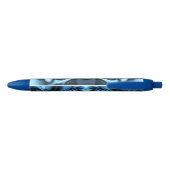 Blauwe Zijde golf Zwarte Inkt Pen (Achterkant)