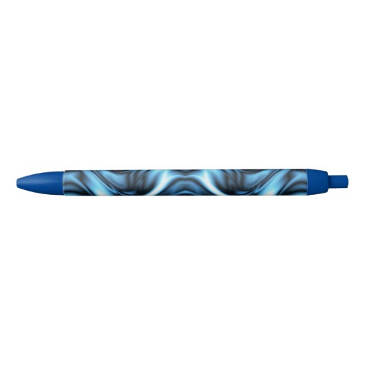 Blauwe Zijde golf Zwarte Inkt Pen (Voorkant)