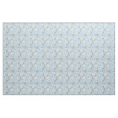 Blauwe Zijde & Ivoor Parels Stof (Yard (91,4 cm))