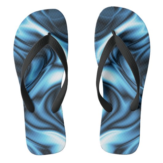 Blauwe Zijde Teenslippers (Voetbed)