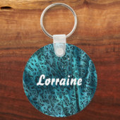 Blauwe zijde textuur sleutelhanger (Voorkant)