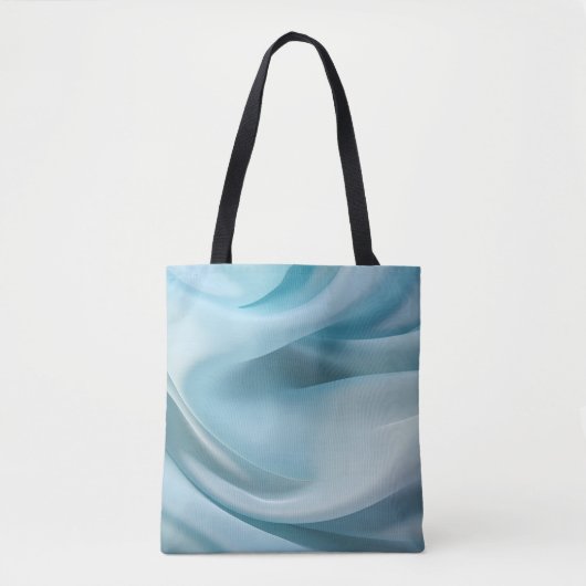 Blauwe zijde tote bag (Voorkant)