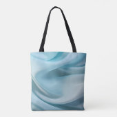 Blauwe zijde tote bag (Achterkant)