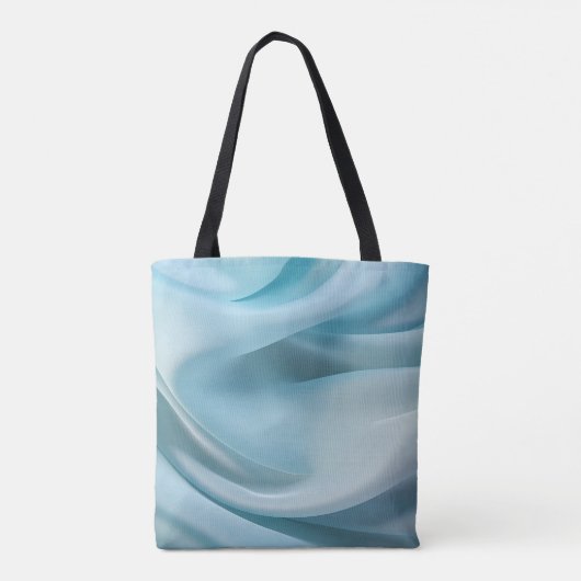 Blauwe zijde tote bag (Achterkant)