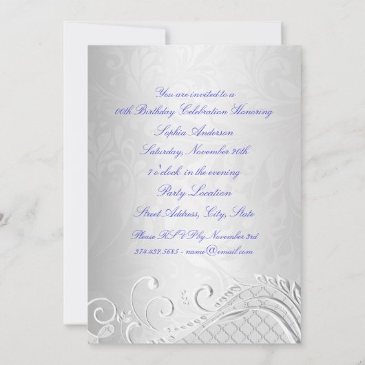 Blauwe Zijde Zijde Zijderdag Mededelingen Kaart (Achterkant)