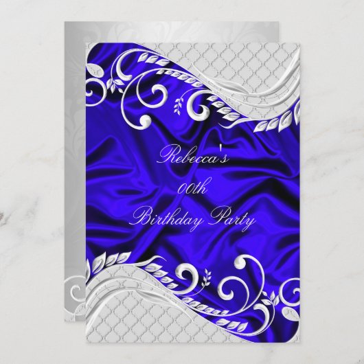 Blauwe Zijde Zijde Zijderdag Mededelingen Kaart (Voorkant / Achterkant)