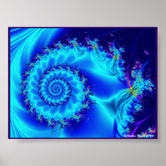 Blauwe Zijderspiraal Poster