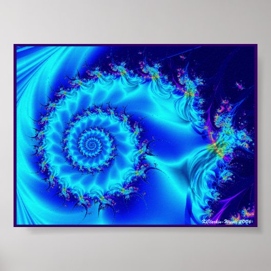 Blauwe Zijderspiraal Poster (Voorkant)