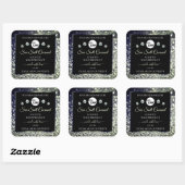 Blauwe zilver Glitter Product Labels Logo Diamonds (Vel)