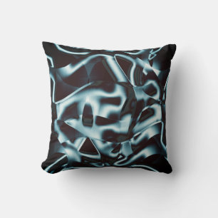 Blauwe zilver op abstracte tapes in het donker kussen