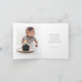 Blauwe & Zilveren Ballonnen 1e Jongen Verjaardag D Bedankkaart (Binnen)