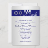 Blauwe zilveren bar mitzvah viering #5 kaart (Voorkant)