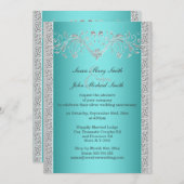 Blauwe zilveren bruiloft kaart (Voorkant / Achterkant)