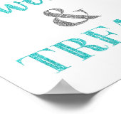 Blauwe zilveren Confetti zoet en behandelde desser Poster (Hoek)