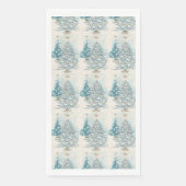  blauwe zilveren kerstbomen servet (Voorkant)