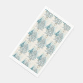  blauwe zilveren kerstbomen servet (Hoek)