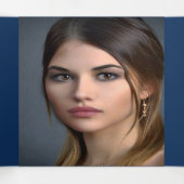 Blauwe zilveren roos vrouwen Foto's Drieluik Uitnodiging (Binnenkant midden)