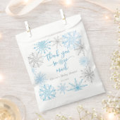 Blauwe zilveren sneeuwvlokken Hartelijk dank voor  Bedankzakje (Geknipt)