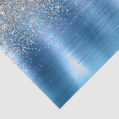 Blauwe zilveren Sparkle Glitter Tissuepapier (Detail)