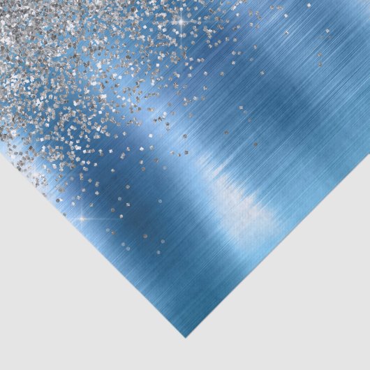 Blauwe zilveren Sparkle Glitter Tissuepapier (Detail)