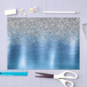 Blauwe zilveren Sparkle Glitter Tissuepapier (Craft)