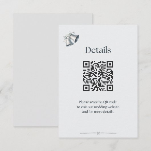 Blauwe Zilveren Trouwbellen Details Bijlage (Voorkant / Achterkant)