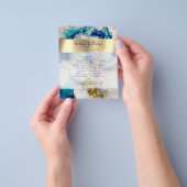 Blauwe zilverglitter waterverf flyer (Hand)