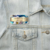 Blauwe zilverglitter waterverf naamplaatje (In situ)