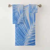 Blauwe zilvergrijze palm laat dromen #1 bad handdoek (Insitu)