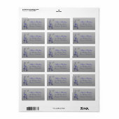 Blauwe, zilvergrijze vlinder bloemig retouradres etiket (Full Sheet)