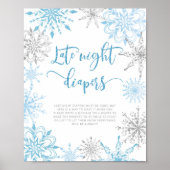 Blauwe zilversneeuwvlokken Late nachtduikers Poste Poster (Voorkant)